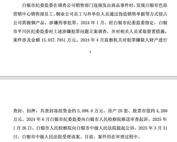 白银有色内控漏洞_白银有色立案调查_白银有色股票诊断