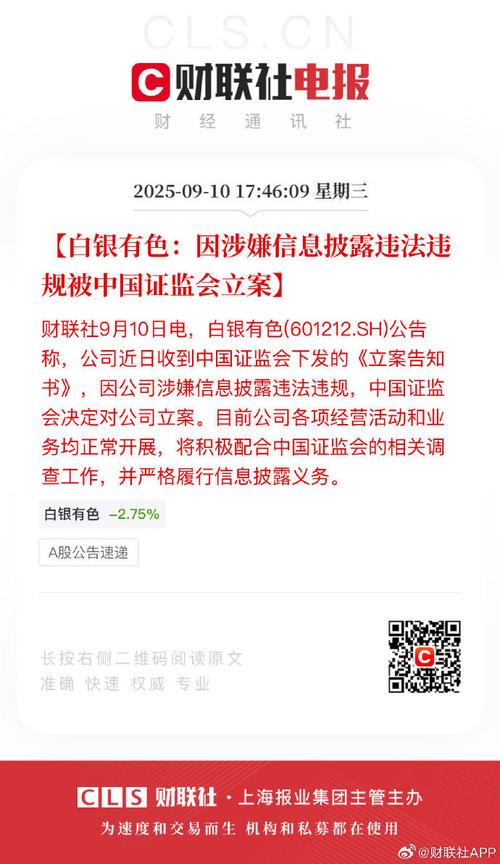 白银有色立案调查_白银有色股票诊断_投资者索赔条件