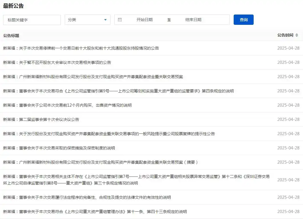 4月27日晚新莱福连发17条公告，重大资产重组预案引关注